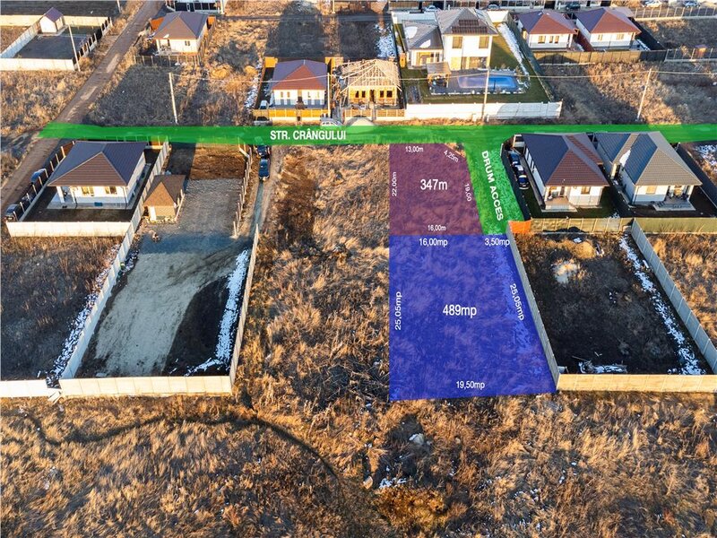 Berceni sf Ana, 2 terenuri 836 mp, stb 3 min,deschidere 17 ml